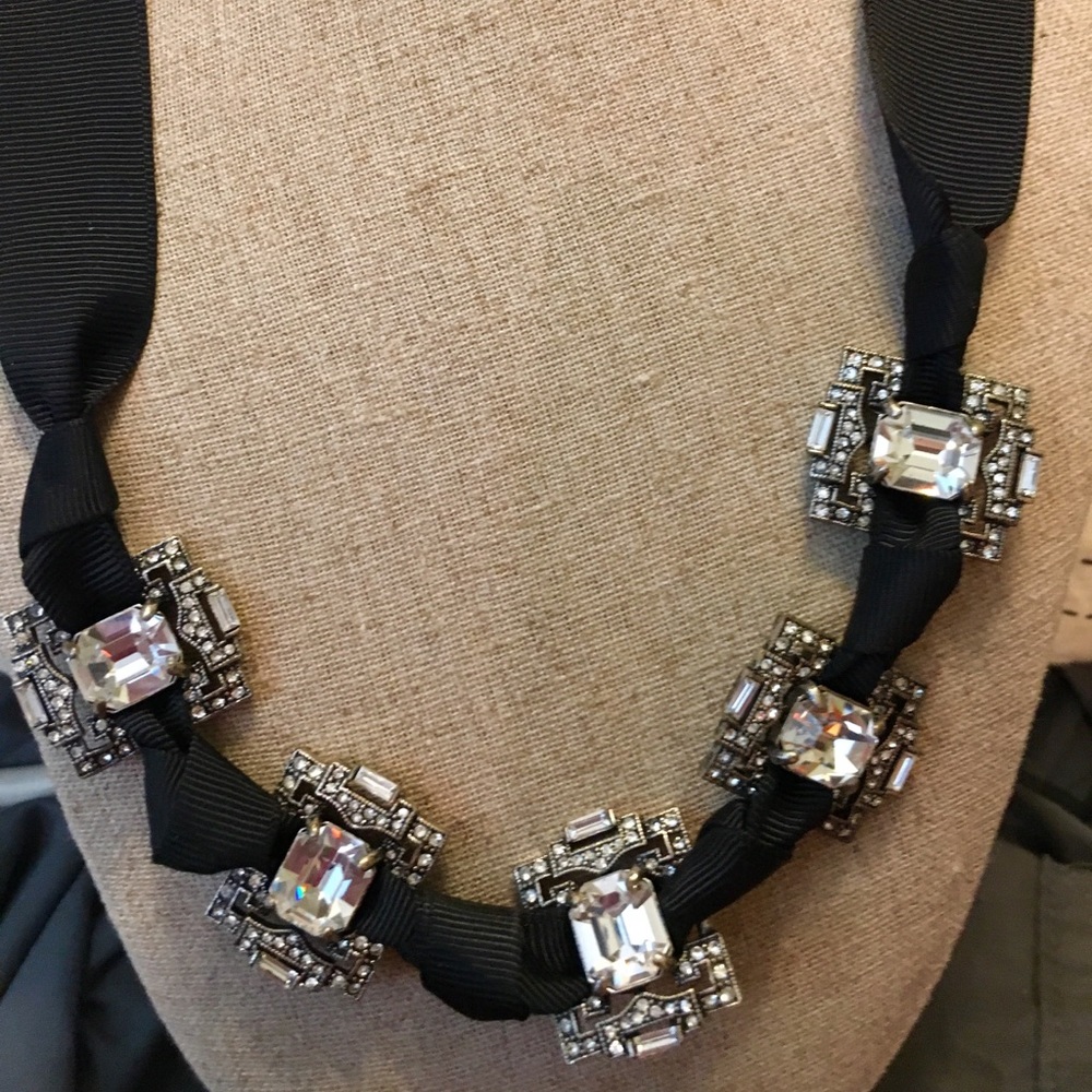 Stella & Dot Black and Silver Statement Necklace